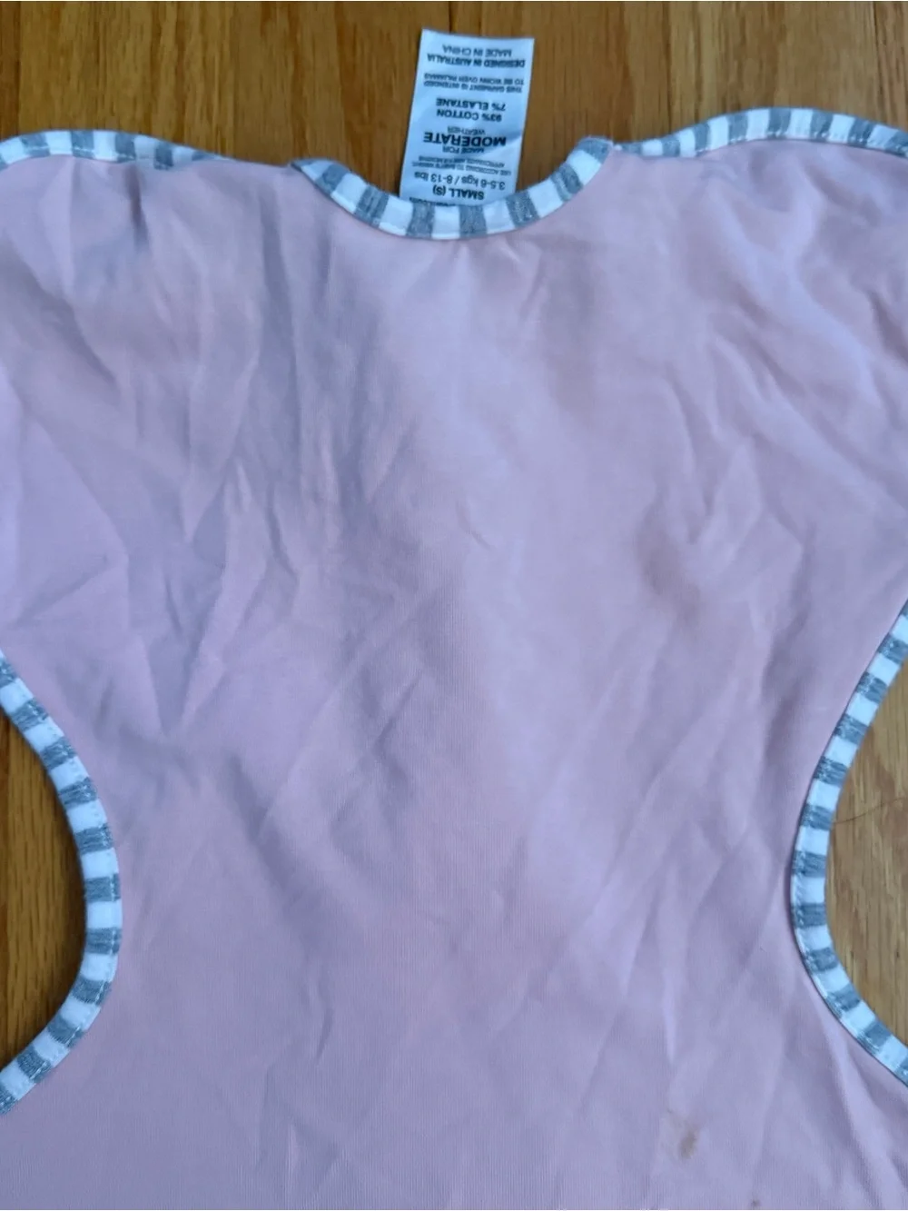 Love to Dream Pink Sleeveless Zip-Up Sleep Sack with Striped Trim